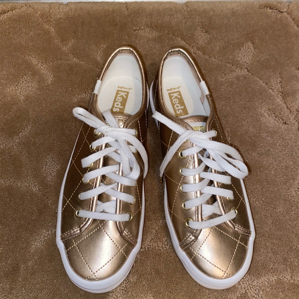 Keds Kickstart quilted metalic sneakers. Good condition, women’s size 6.5.